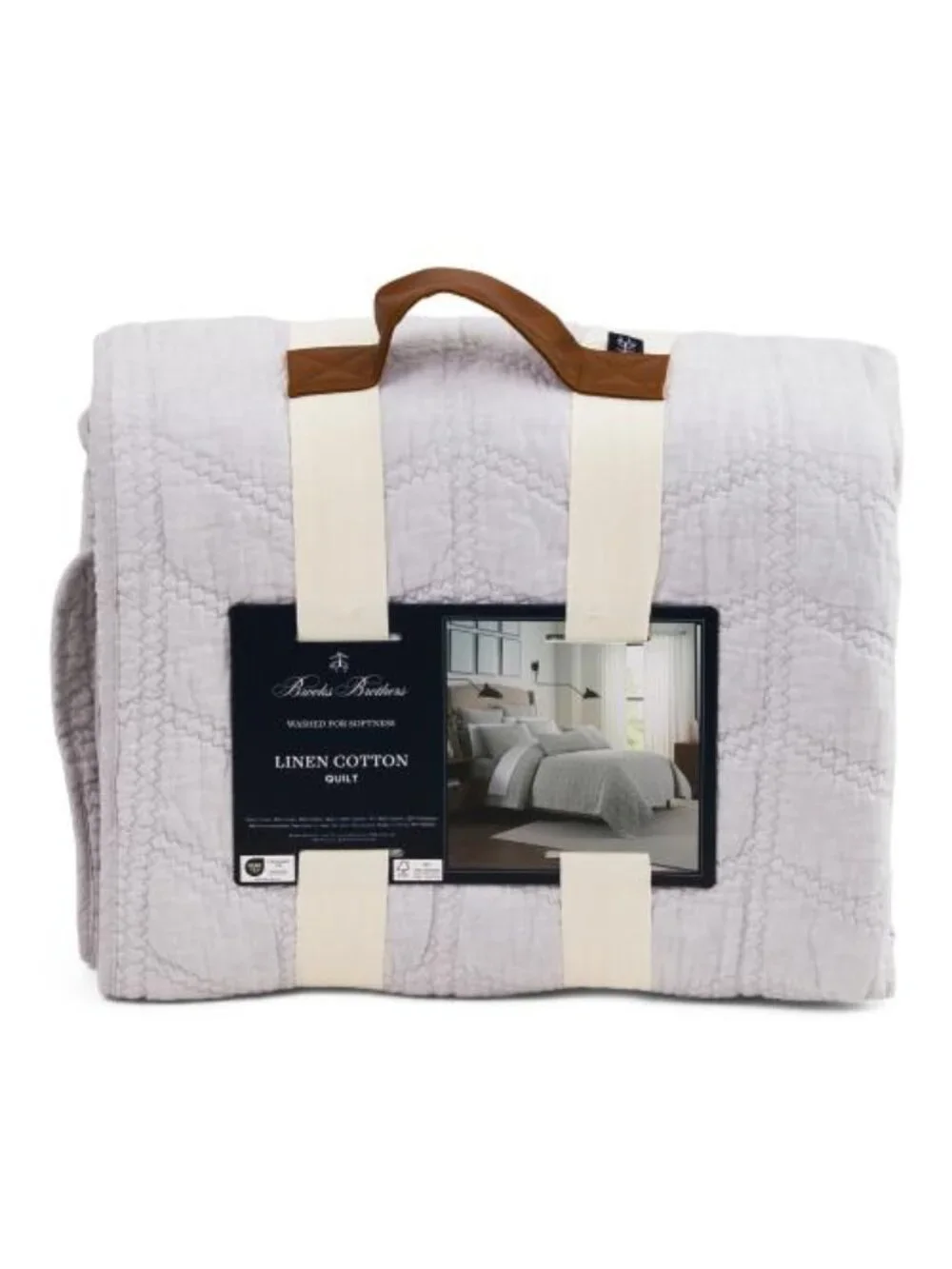 BROOKS BROTHERS Pebble Linen And Cotton Blend Openstock Quilt Set
